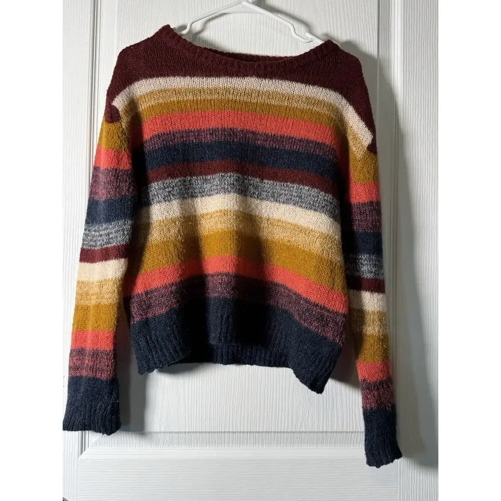 Berretti Multicolor Blue & Pink Wool Blend Sweater Made in Italy Size medium - Picture 4 of 8